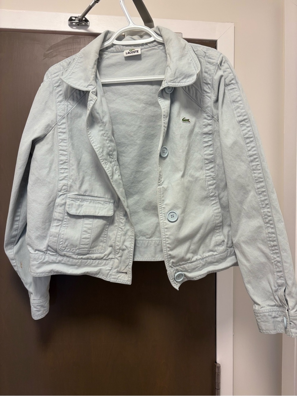 Lacoste Kids Pale Blue Cotton Jean Jacket